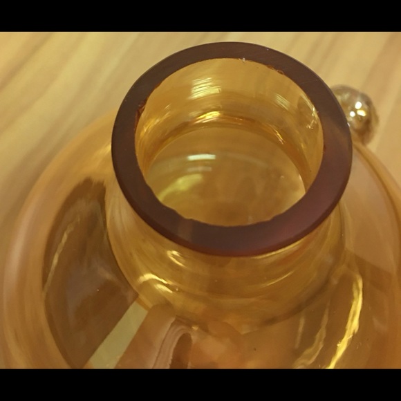 Amber Iridescent Glass Bulb Vase 6in - Picture 10 of 12